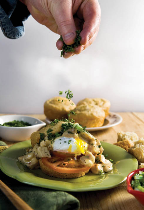 creamed chicken gravy benedicts