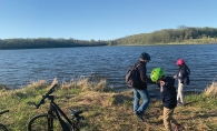 Bikers take a break on the Lake Minnetonka Regional Trail