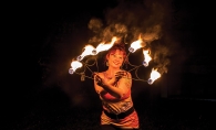Fire dancer Alyssa Kluver.