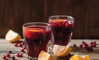 Bourbon and Vodka spiked Holiday punch