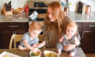 Elizabeth Lepage with her two children