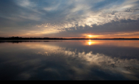 A shot of the sunrise over Lake Minnetonka