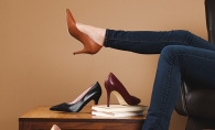 A woman models heels from Julieta Shoes