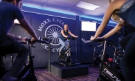 A cycling class at Moxx Cycling in Long Lake.