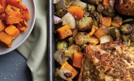 Sheet Pan Maple Mustard Roasted Chicken and Vegetables, a recipe by Fad Free