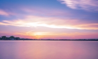 The sunset as seen from Big Island on Lake Minnetonka