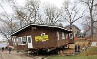 Historic home being moved to new location.