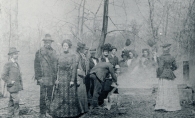 Tapping the sugar maples was an annual event at the Hazen Burton Sugar Camp in 1898 at the Burtons' Chimo estate. 