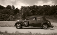 A car drives on part of Yellowstone Trail, a road that once crossed America.