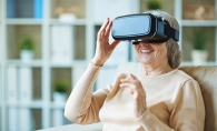 senior using virtual reality