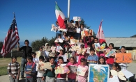 Children in Mexico receive paper butterflies from U.S. cities across the country.