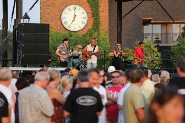 Musician Jeff Dayton and friends performing on Sunsets Stage