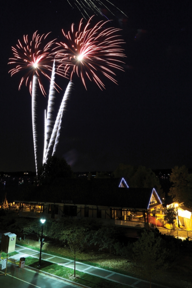 Celebratory fireworks over Wayzata Bay