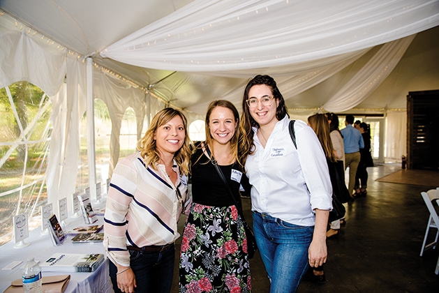 Rachel Jemtrud, Kailey Mahn and Stephanie Luger at the Twin Cities Wedding & Event Professionals meeting at Minnetonka Orchards.