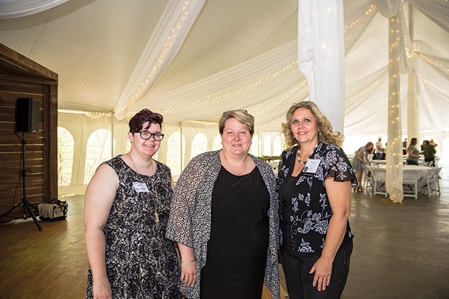 Mel Clark, Kelly Delisle and Paulla Buschilla at the Twin Cities Wedding & Event Professionals meeting at Minnetonka Orchards