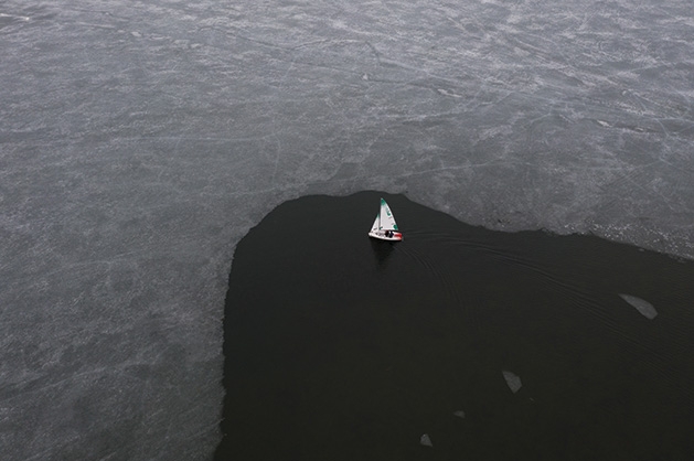 An overhead shot of Lake Minnetonka from the book Above Lake Minnetonka.