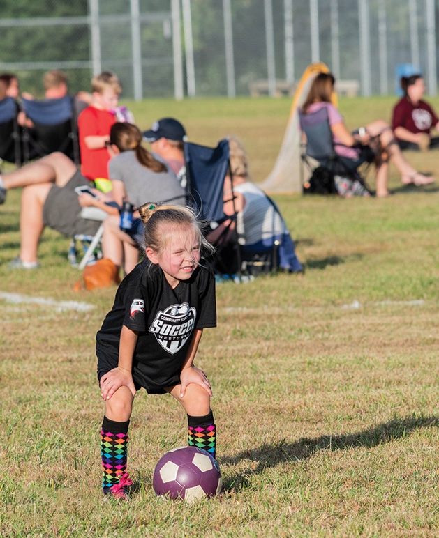 Annabelle plays soccer at the ballfields near Shirley Hills Primary School.