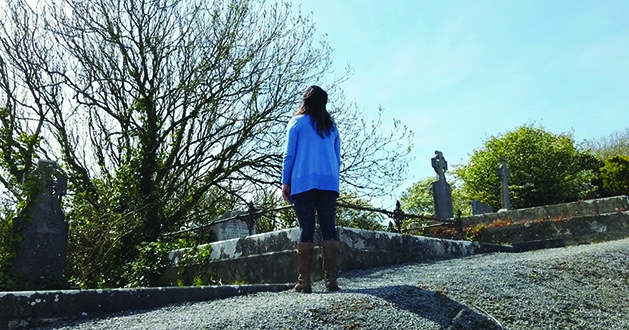 Filmmaker Alia Tarraf at St. Brigid's Well in County Clare, Ireland