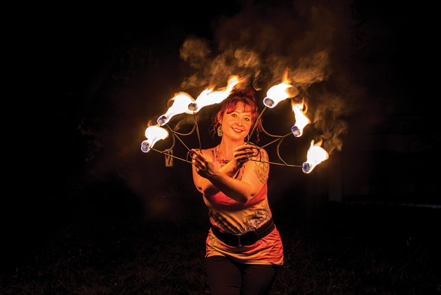Fire dancer Alyssa Kluver.