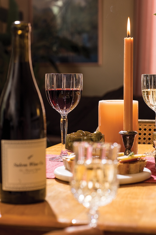 wine set out on table wine set out on table