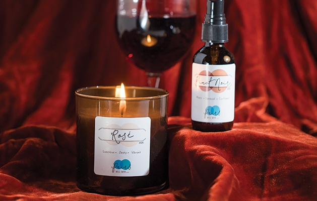 aromatically wine-inspired body sprays and candles