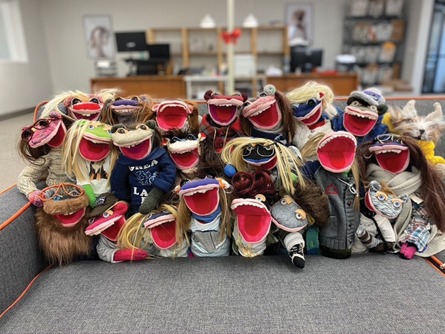 sock puppet miniatures at GoBros’ office