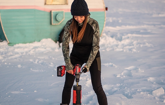 using an ice auger