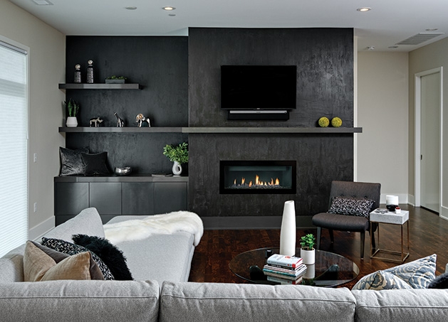 The living room of a remodeled condo at Wayzata's Landing.