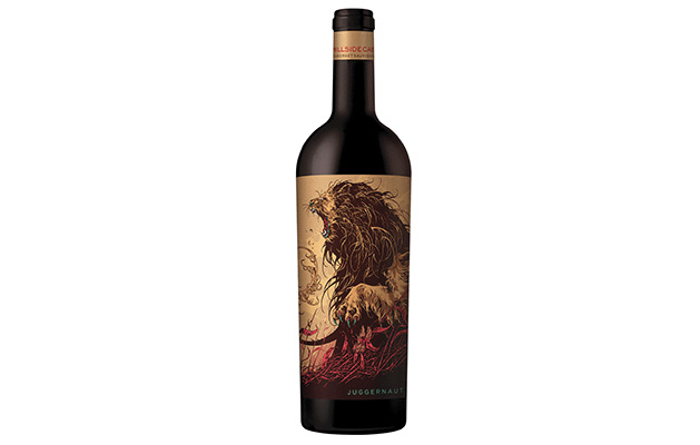 A bottle of Juggernaut wine