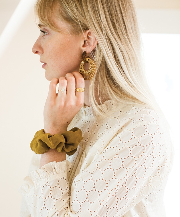 A model shows off fall fashion picks from The Golden Rule in Excelsior.