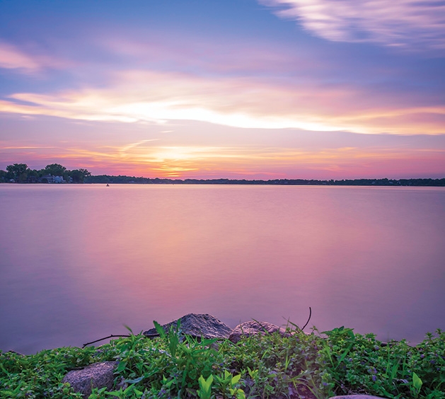 The sunset over Lafayette Bay.