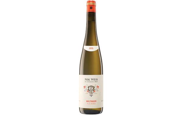 A bottle of Nik Weis Wiltinger Kabinett Riesling