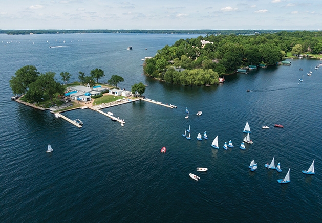 Members of the Lake Minnetonka Sailing School on the water.