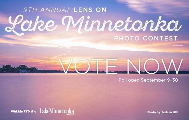 A graphic advertising voting for the 2019 Lens on Lake Minnetonka photo contest.