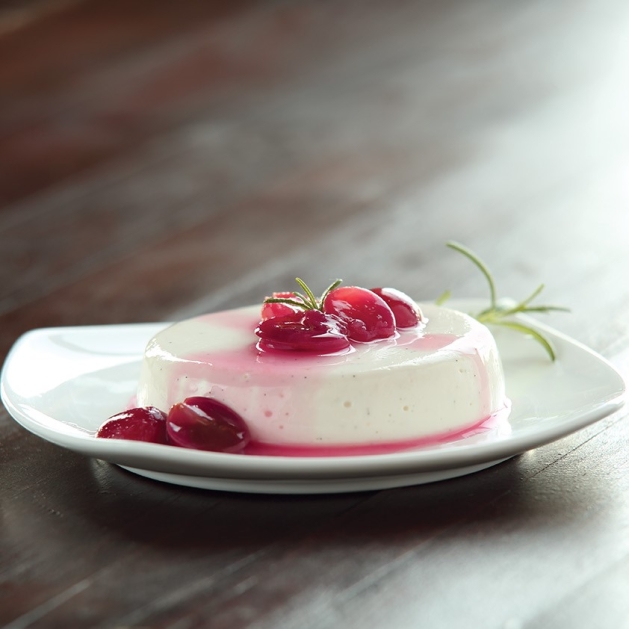 Panna Cotta with Rosemary-Grape Compote