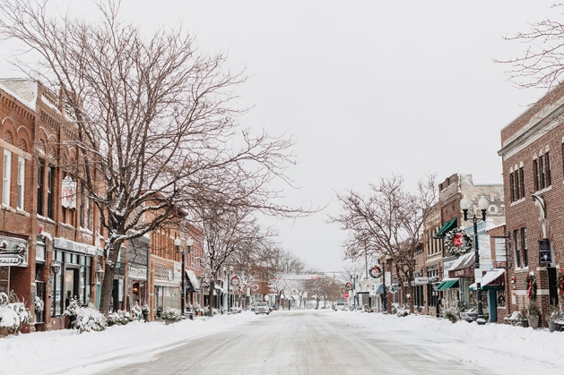 Downtown Excelsior during December.