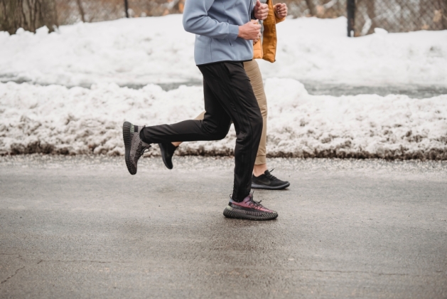 Outdoor runners in winter.