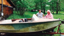 Denny Troolen with a Crona Craft he plans to restore.