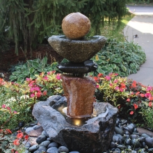 Custom stone fountain by Tonka Bay Fountains.