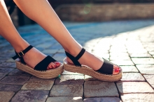 wearing sandals in the summer sun