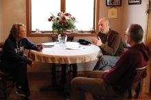 Minnetonka filmmaker Chris Newberry sits down with Jerry and Patty Wetterling while filming a documentary about their son, Jacob Wetterling