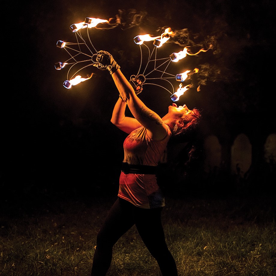 Alyssa Kluver fire dancing.