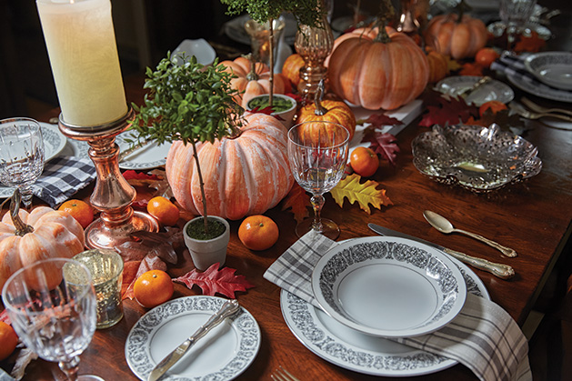 A table set for Thanksgiving dinner