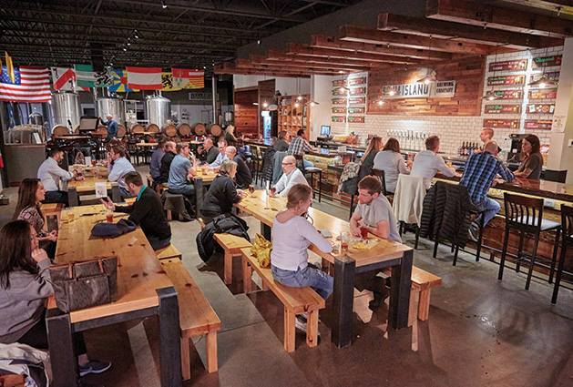 The taproom at Boom Island Brewing in Minnetonka