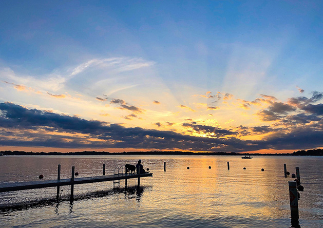 The sun sets over Lake Minnetonka